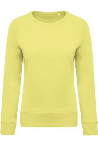 Kariban KA481 Organic pamut női környakas pulóver - Lemon Yellow