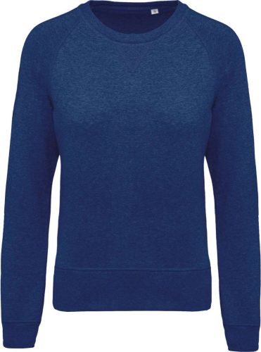 Kariban KA481 Organic pamut női környakas pulóver - Ocean Blue Heather