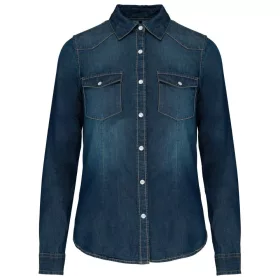 Kariban KA518 LADIES' LONG-SLEEVED DENIM SHIRT L