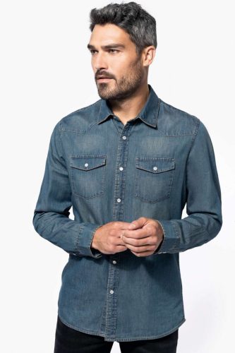 Kariban KA519 MEN'S LONG-SLEEVED DENIM SHIRT L