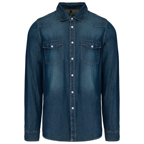 Kariban KA519 MEN'S LONG-SLEEVED DENIM SHIRT S