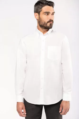 Kariban KA533 Oxford férfi hosszú ujjú ing - White