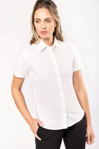 Kariban KA536 Oxford női pamut rövid ujjú ing - White