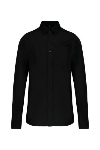 Kariban KA541 férfi pamut hosszú ujjú poplin ing - Black