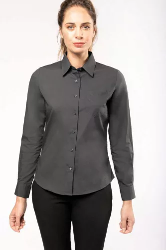 Kariban KA542 LADIES' LONG-SLEEVED COTTON POPLIN SHIRT L