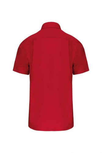 Kariban KA543 férfi pamut rövid ujjú poplin ing - Classic Red