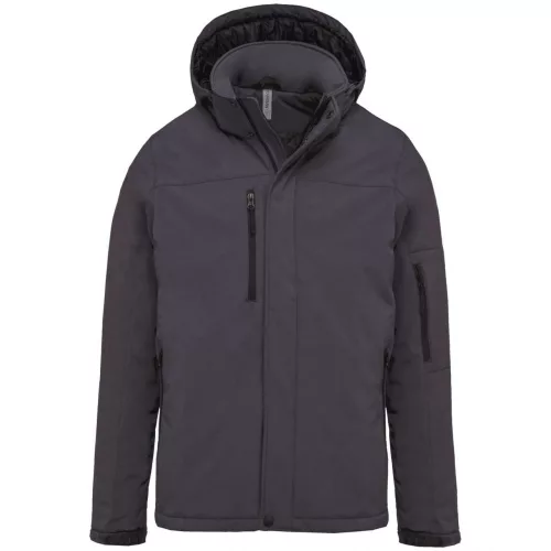 Kariban KA650 férfi kapucnis softshell béléses parka kabát - Titanium