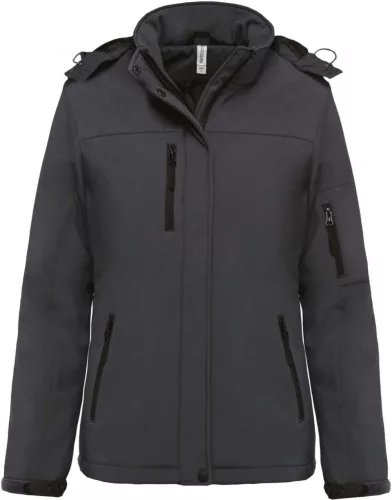 Kariban KA651 női kapucnis softshell béléses parka kabát - Titanium