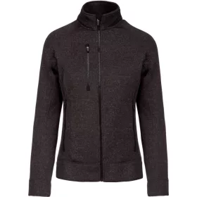   Kariban KA9107 női cipzáros heather dzseki - Dark Grey Melange