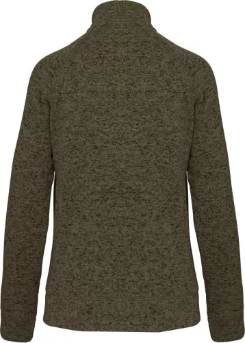 Kariban KA9107 női cipzáros heather dzseki - Dark Khaki Melange