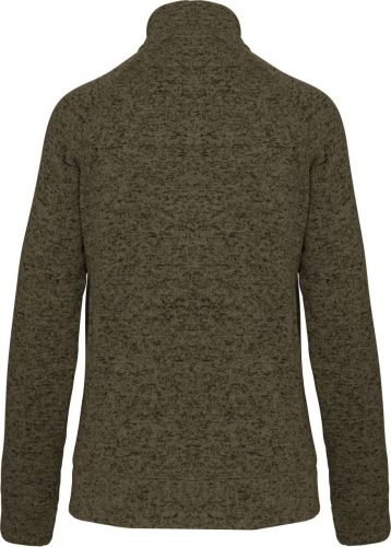 Kariban KA9107 női cipzáros heather dzseki - Dark Khaki Melange