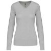 Kariban KA966 női v-nyakú pulóver - Grey Melange