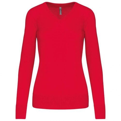 Kariban KA966 női v-nyakú pulóver - Red