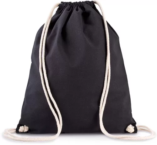Kimood KI0139 Organic pamut zsinóros hátizsák - Black