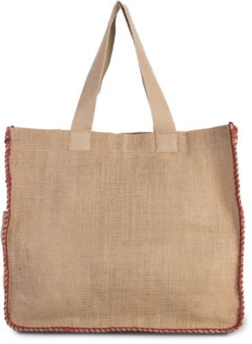 Kimood KI0248 JUTE BAG WITH CONTRAST STITCHING U