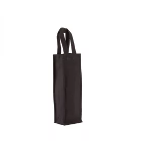 Kimood KI0269 pamut vászon palacktartó táska - Black