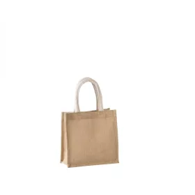 Kimood KI0272 JUTE CANVAS TOTE - SMALL U