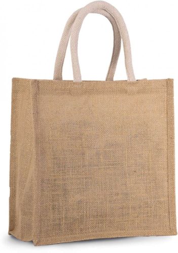 Kimood KI0274 JUTE CANVAS TOTE - LARGE U