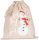 Kimood KI0745 COTTON BAG WITH SNOWMAN DESIGN AND DRAWCORD CLOSURE U