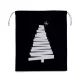 Kimood KI0746 COTTON BAG WITH CHRISTMAS TREE DESIGN AND DRAWCORD CLOSURE U