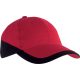 K-UP KP045 Racing pamut kéttónusú 6 paneles sapka - Red/Black