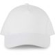 K-UP KP135 Organic pamut uniszex 5 paneles sapka - White