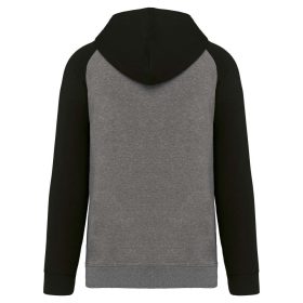   Proact PA369 Two-tone felnőtt kapucnis pulóver - Grey Heather/Black