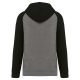 Proact PA369 Two-tone felnőtt kapucnis pulóver - Grey Heather/Black