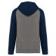 Proact PA369 Two-tone felnőtt kapucnis pulóver - Grey Heather/Sporty Navy