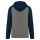 Proact PA369 Two-tone felnőtt kapucnis pulóver - Grey Heather/Sporty Navy