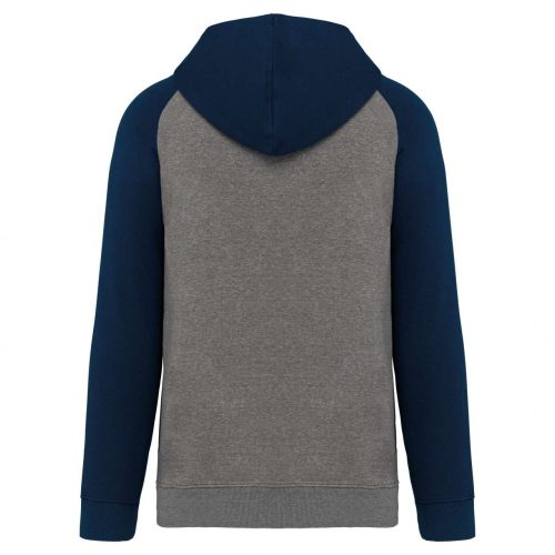 Proact PA369 Two-tone felnőtt kapucnis pulóver - Grey Heather/Sporty Navy