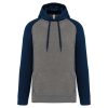 Proact PA369 Two-tone felnőtt kapucnis pulóver - Grey Heather/Sporty Navy