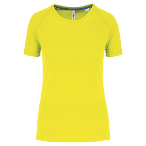 Proact PA4013 újrahasznosított női kereknyakú sportos póló - Fluorescent Yellow