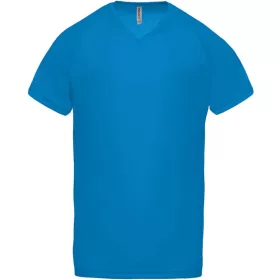  Proact PA476 férfi v-nyakú rövid ujjú sport póló - Aqua Blue