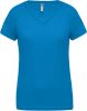 Proact PA477 női v-nyakú rövid ujjú sport póló - Aqua Blue