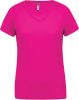 Proact PA477 női v-nyakú rövid ujjú sport póló - Fuchsia