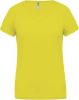 Proact PA477 női v-nyakú rövid ujjú sport póló - Fluorescent Yellow