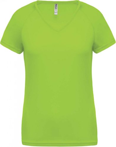 Proact PA477 női v-nyakú rövid ujjú sport póló - Lime