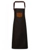 Premier PR136 'DIVISION' WAXED LOOK DENIM BIB APRON WITH FAUX LEATHER U