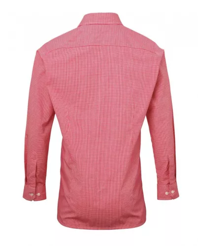 Premier PR220 MEN'S LONG SLEEVE GINGHAM COTTON MICROCHECK SHIRT L