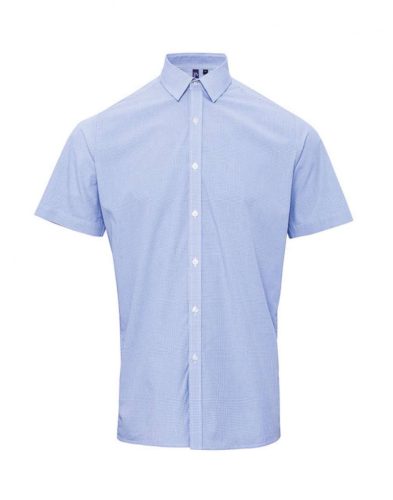 Premier PR221 MEN'S SHORT SLEEVE GINGHAM COTTON MICROCHECK SHIRT XL