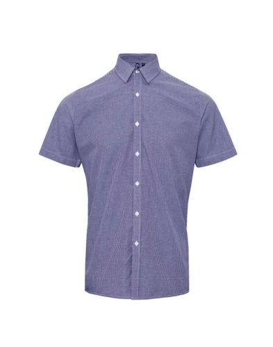 Premier PR221 MEN'S SHORT SLEEVE GINGHAM COTTON MICROCHECK SHIRT 3XL