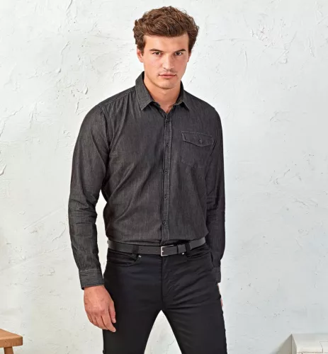 Premier PR222 MEN’S JEANS STITCH DENIM SHIRT S
