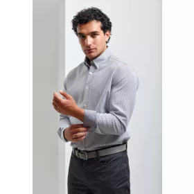 Premier PR238 MEN’S COTTON RICH OXFORD STRIPES SHIRT L
