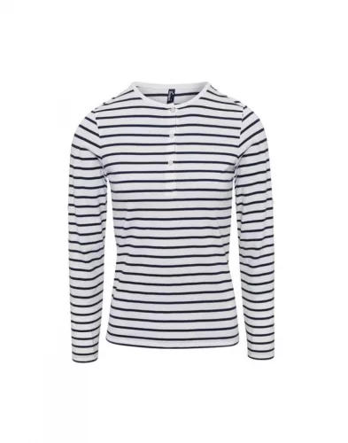 Premier PR318 női felhajtott ujjú póló - White/Navy