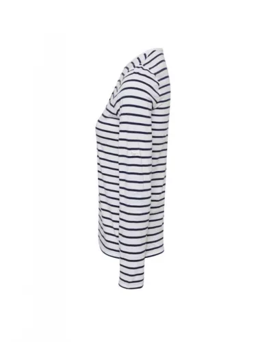 Premier PR318 női felhajtott ujjú póló - White/Navy