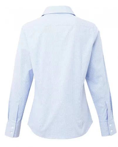 Premier PR320 WOMEN'S LONG SLEEVE GINGHAM MICROCHECK SHIRT XL