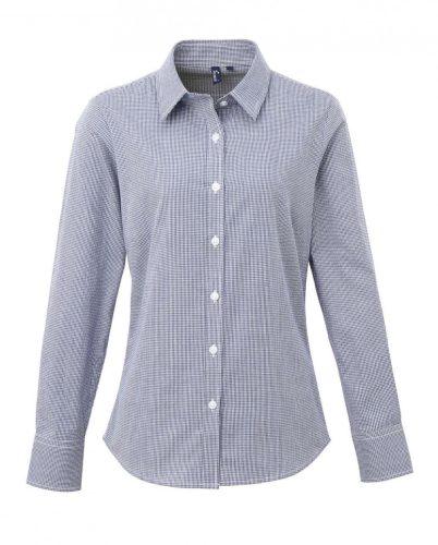 Premier PR320 WOMEN'S LONG SLEEVE GINGHAM MICROCHECK SHIRT 3XL