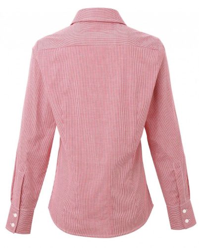 Premier PR320 WOMEN'S LONG SLEEVE GINGHAM MICROCHECK SHIRT XS