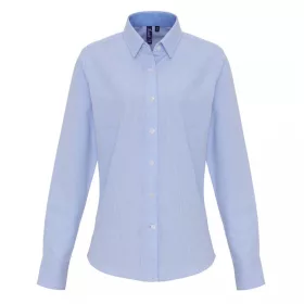   Premier PR338 WOMEN'S COTTON RICH OXFORD STRIPES SHIRT L